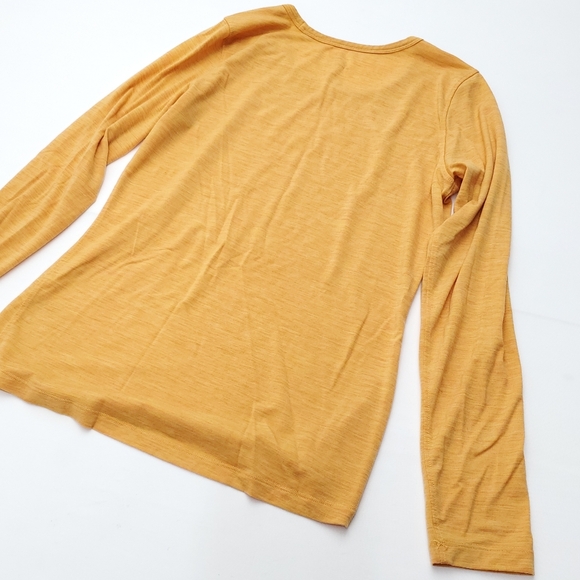 WOOLX Women's Merino Wool Base Layer Top Shirt Yellow Long Sleeve Thermal Size M - Picture 8 of 8